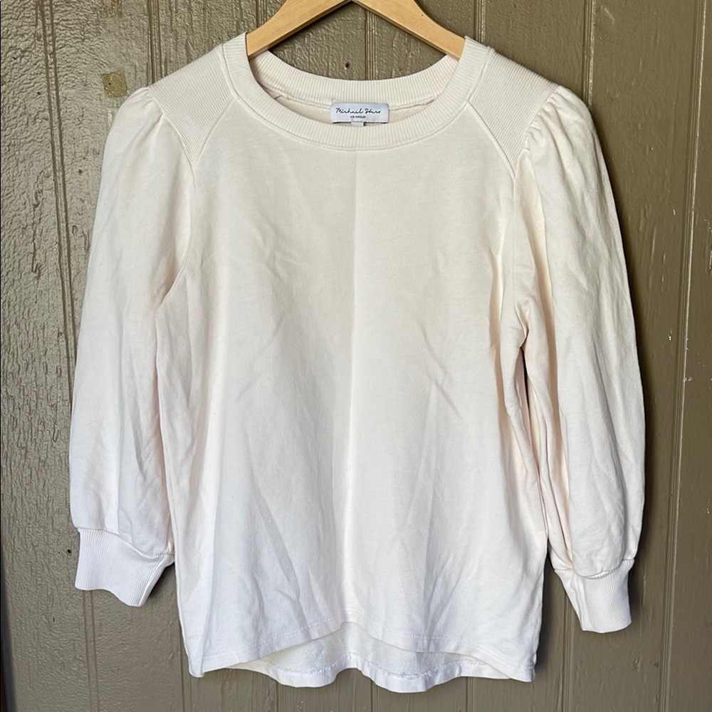 Michael Stars White Puff Sleeve sweatshirt